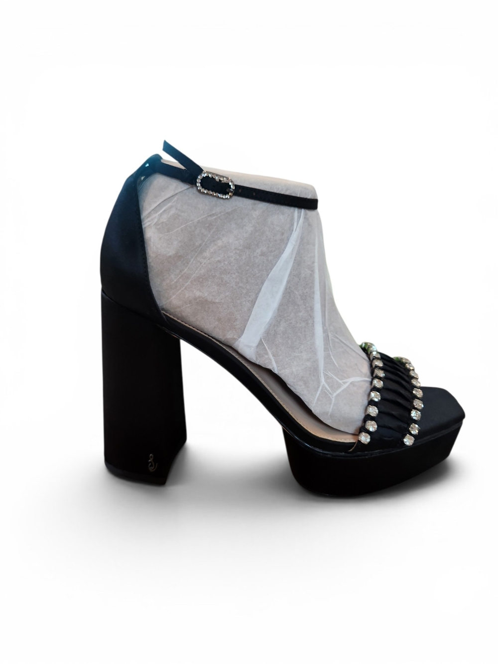 Sam Edelman Black Crystal-Trim Platform Heels NWT Size 10